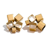 Geometric Hollow Cube Earrings