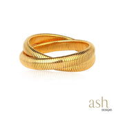 Big Intertwined Coil 18K Gold Plated Bangle