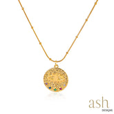 Evil Eye Disc 18K Gold Plated Necklace