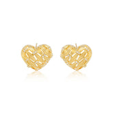 Heart Wire Studded 18K Gold Plated Earrings