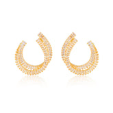 Medium Double Layer U 18K Gold Plated Earrings