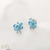 Morning Glory Blue Topaz Earrings