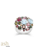 Mystique Tourmaline and Aquamarine Cabochon Ring