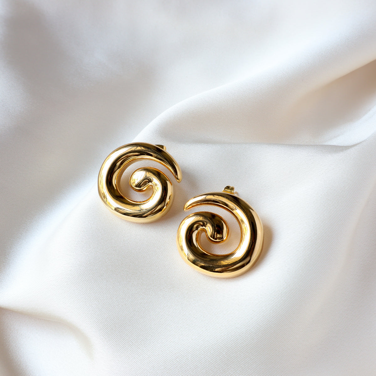 Big Swirl 18K Gold Plated Earrings