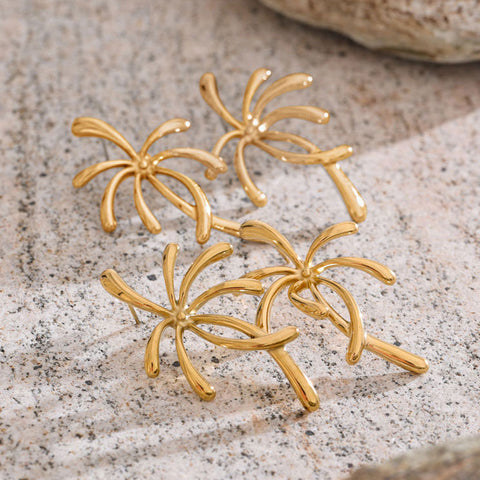 Abstract Palm Stud Earrings