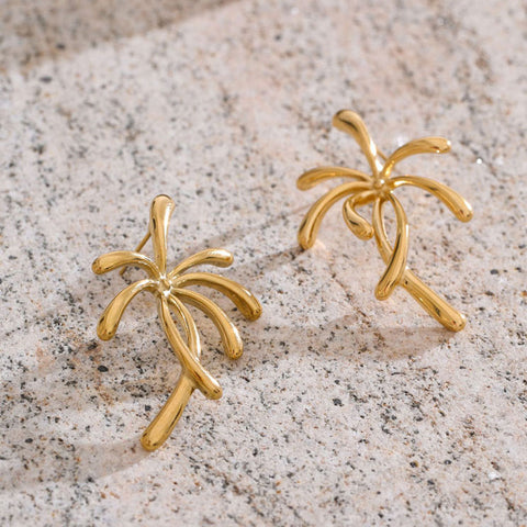 Abstract Palm Stud Earrings