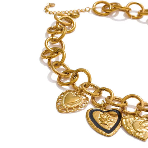 Vintage Heart Charm Necklace