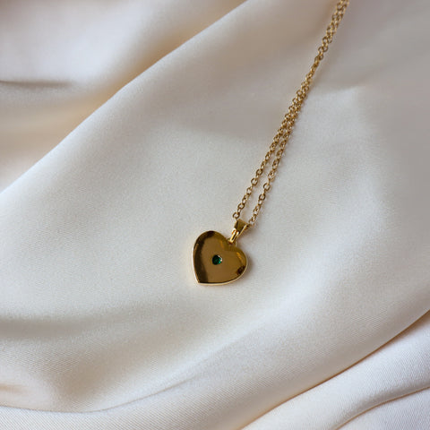 Mother of Pearl Heart 18K Gold Plated Necklace