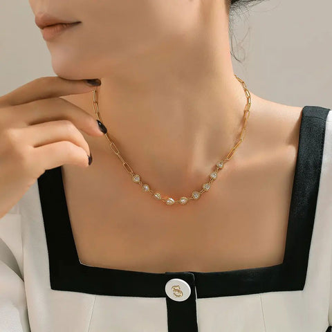 Linear Heart 18K Gold Plated Necklace
