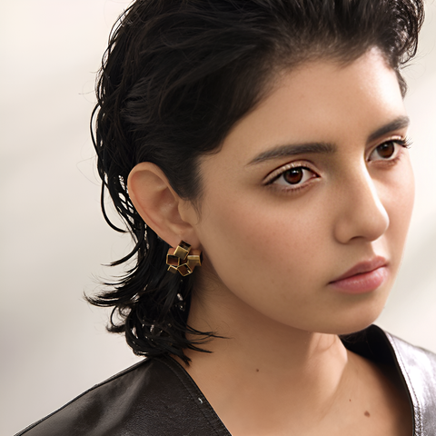 Geometric Hollow Cube Earrings