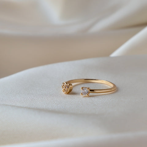 Heart Thin 18K Gold Plated Ring