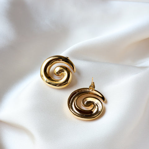 Big Swirl 18K Gold Plated Earrings