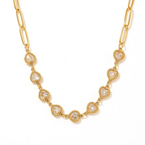 Linear Heart 18K Gold Plated Necklace