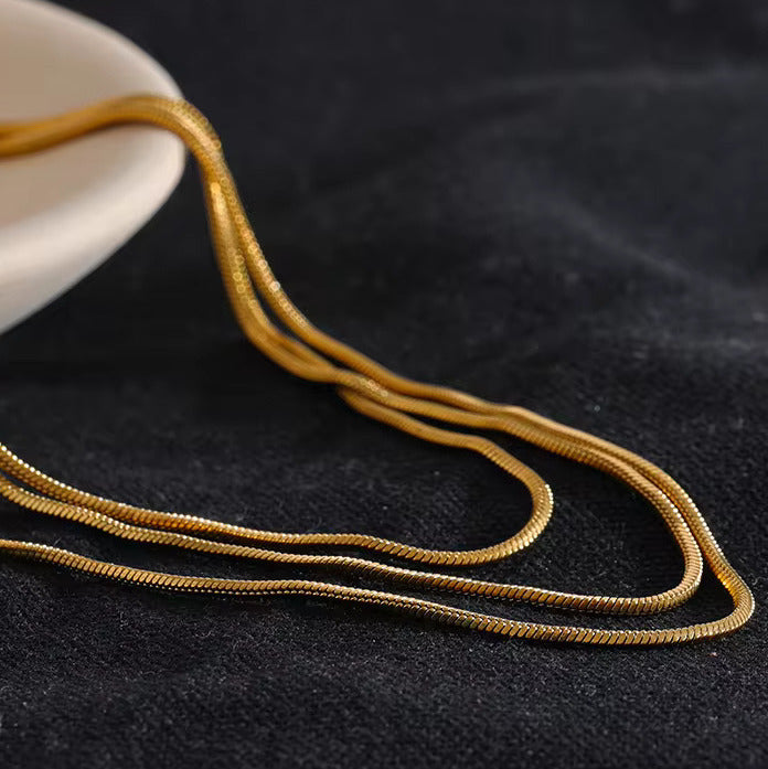 Classic 3 Layer 18K Gold Plated Necklace