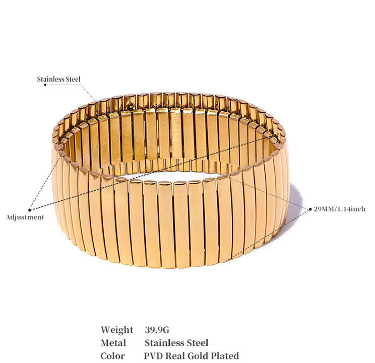 Big Coil Expandable 18K Gold Plated Bangle