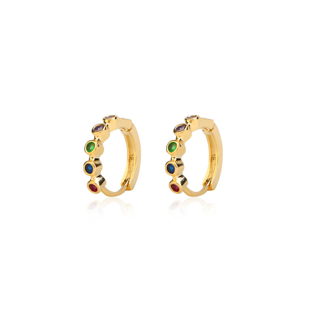 Tokyo at Night Mini Hoop 18K Gold Plated Earrings