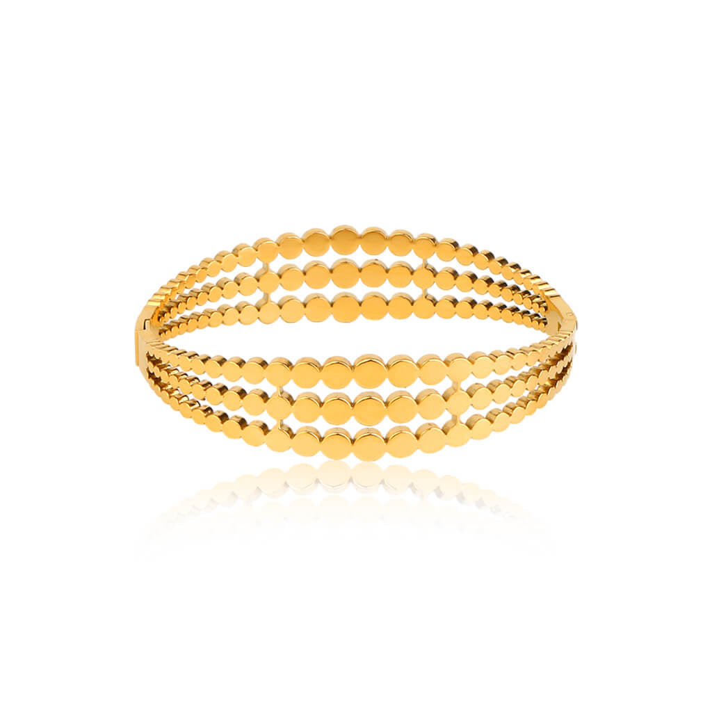 Concave Spherical 18K Gold Plated Bangle