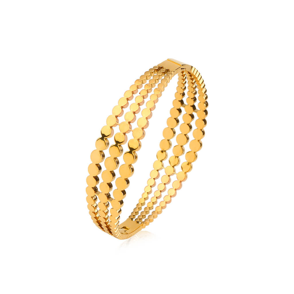 Concave Spherical 18K Gold Plated Bangle