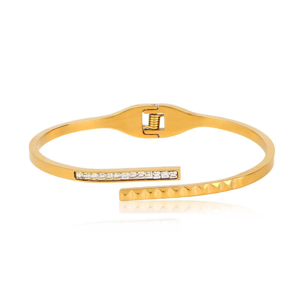 Brick Sleek 18K Gold Plated Bangle