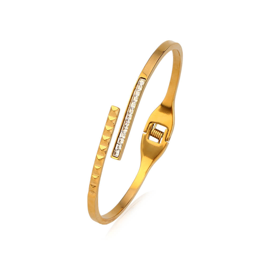 Brick Sleek 18K Gold Plated Bangle