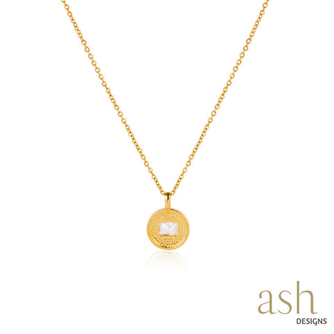 Mini Disc White 18K Gold Plated Necklace