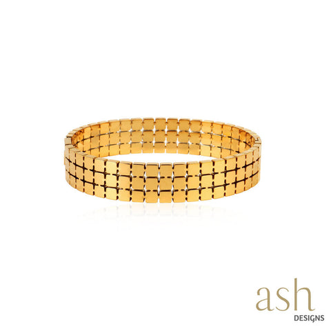 Block 18k Gold Plated Bangle