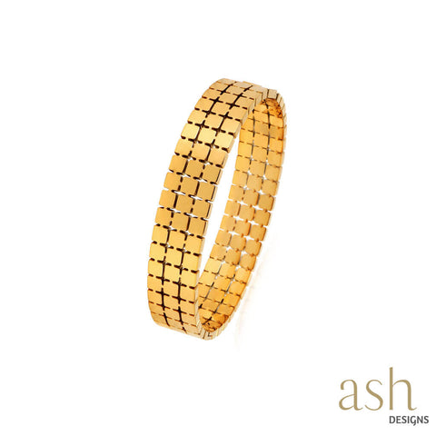 Block 18k Gold Plated Bangle