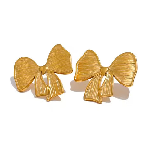 Bow 18K Gold Plated Earrings