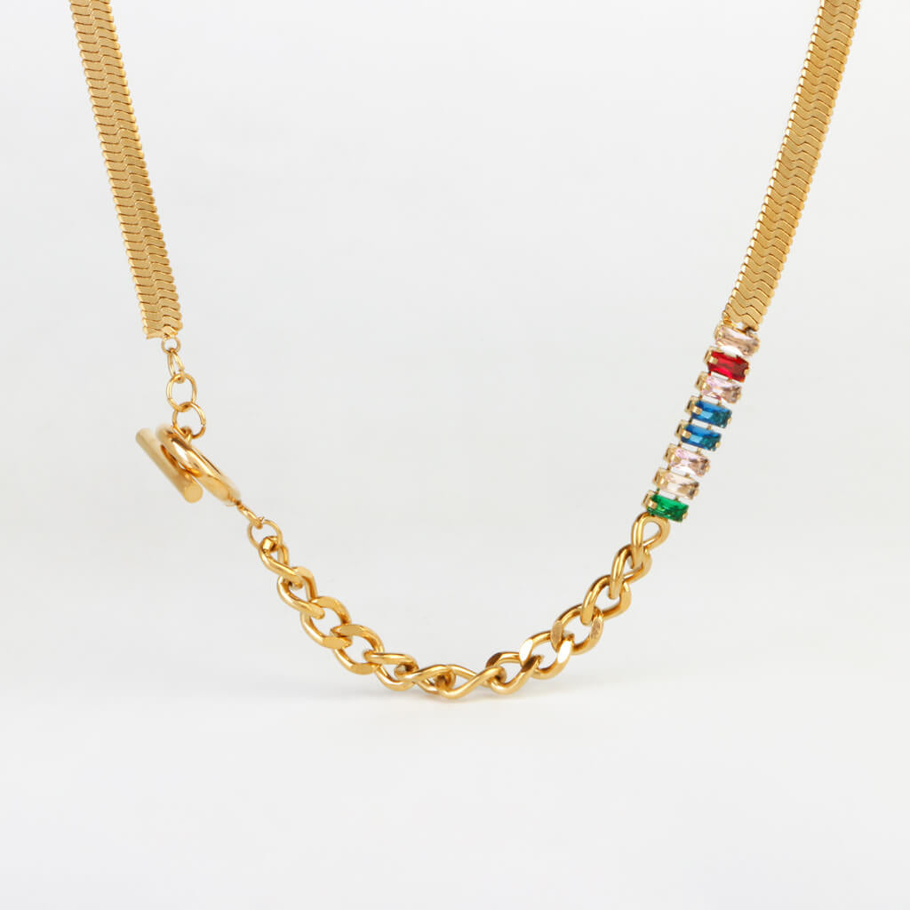 Tokyo at Night Baguette 18K Gold Plated Necklace