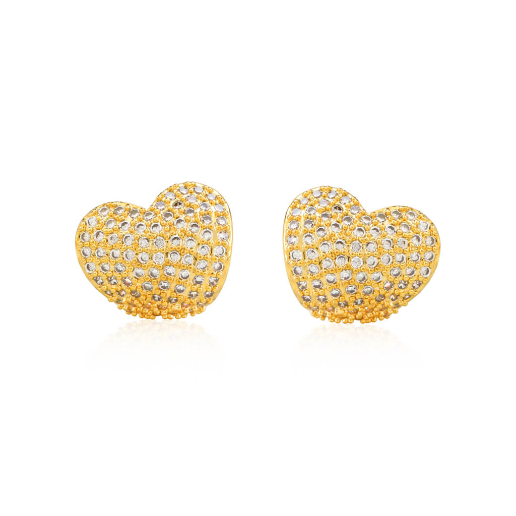 Heart Cuff 18K Gold Plated Earrings