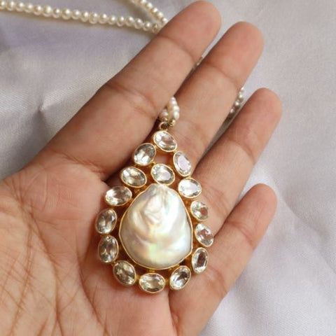 Maharani Pearl and White Topaz Necklace