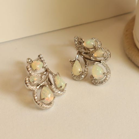 Sylvie Opal Earrings Necklace and Ring Set