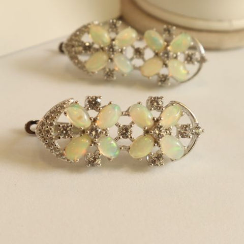 Meditteranean Opal Earrings Necklace and Ring Set