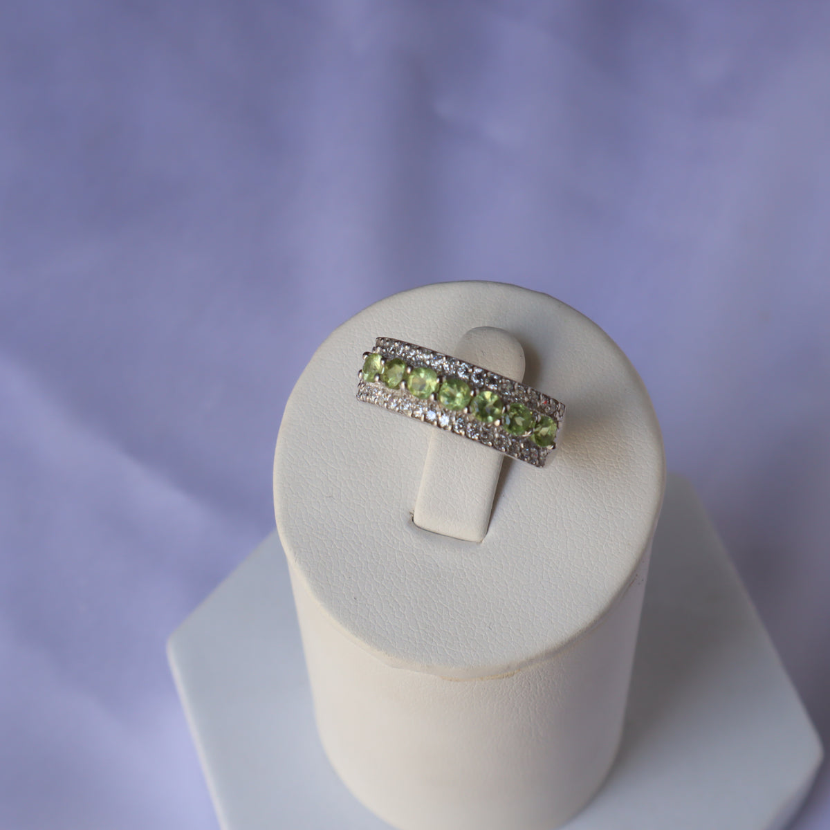 Gaya Peridot Half Band Ring