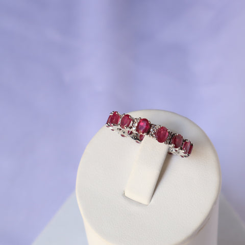 Ruby and Diamond Halo Ring