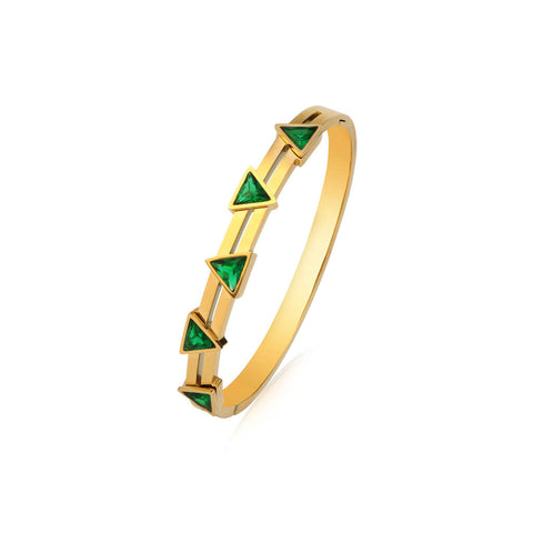 Triangle Studded 18K Gold Plated Bangle