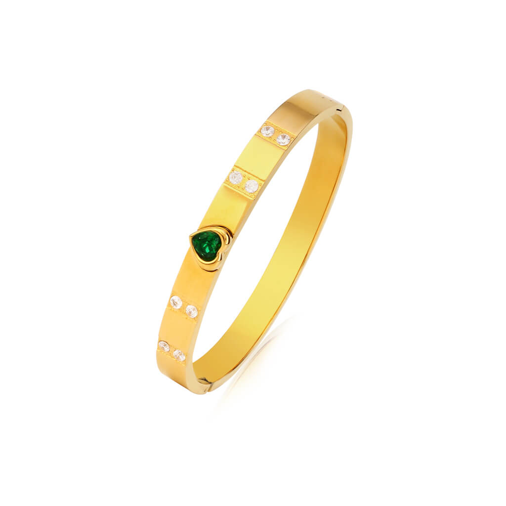 Heart Oasis 18K Gold Plated Bangle