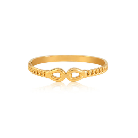 Double Buckle 18K Gold Plated Bangle