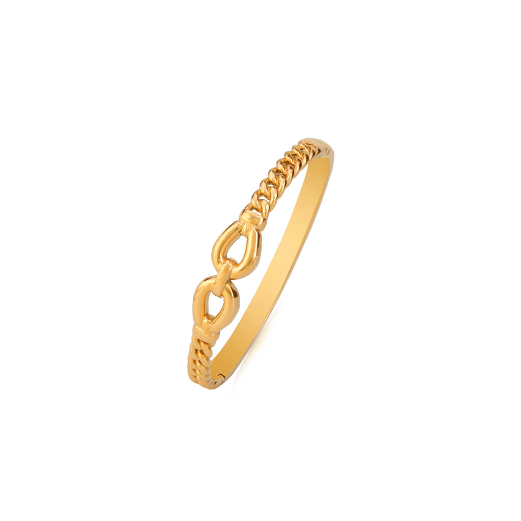 Double Buckle 18K Gold Plated Bangle