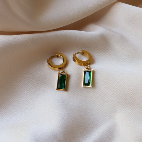 Baguette Emerald Drops Earrings