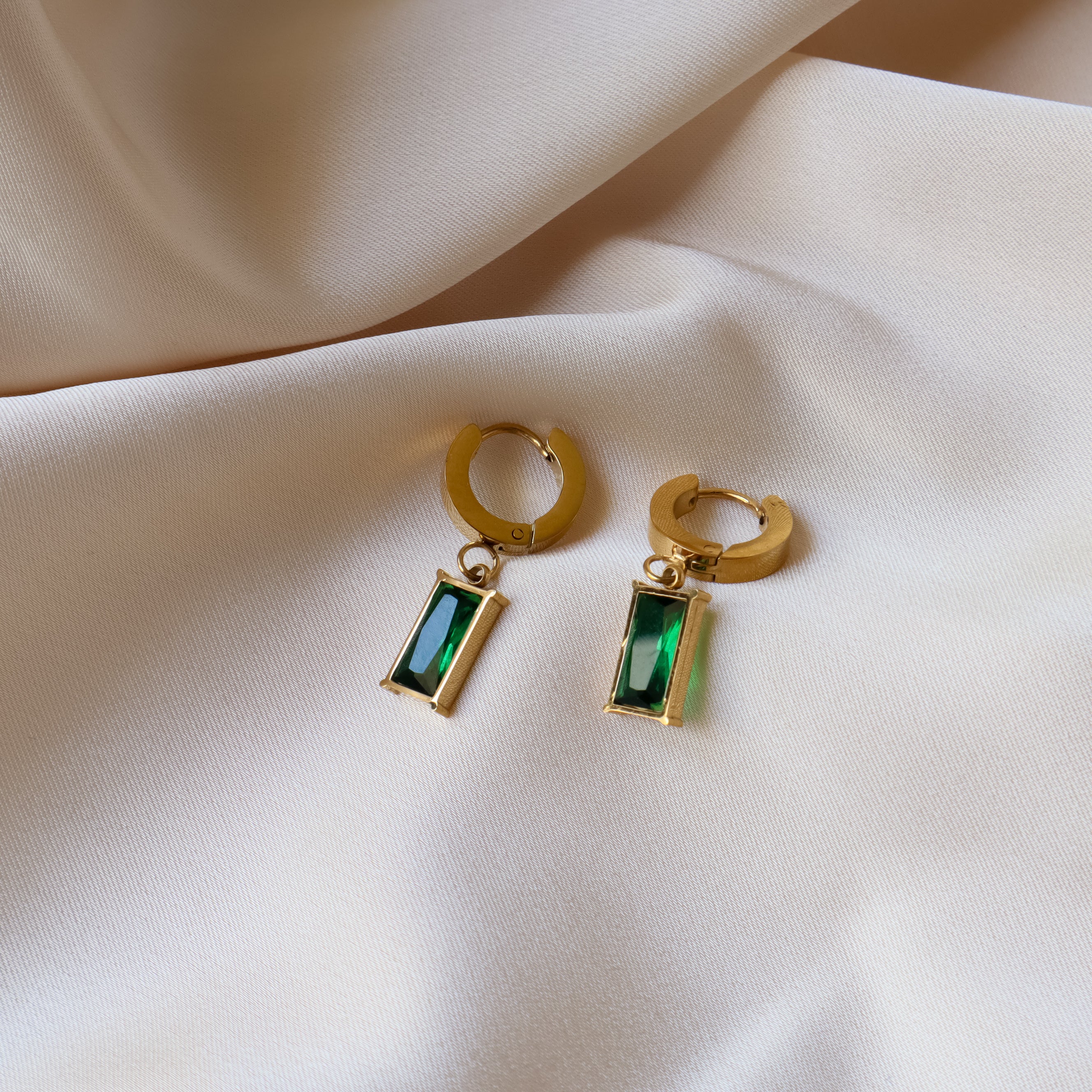 Baguette Emerald Drops Earrings