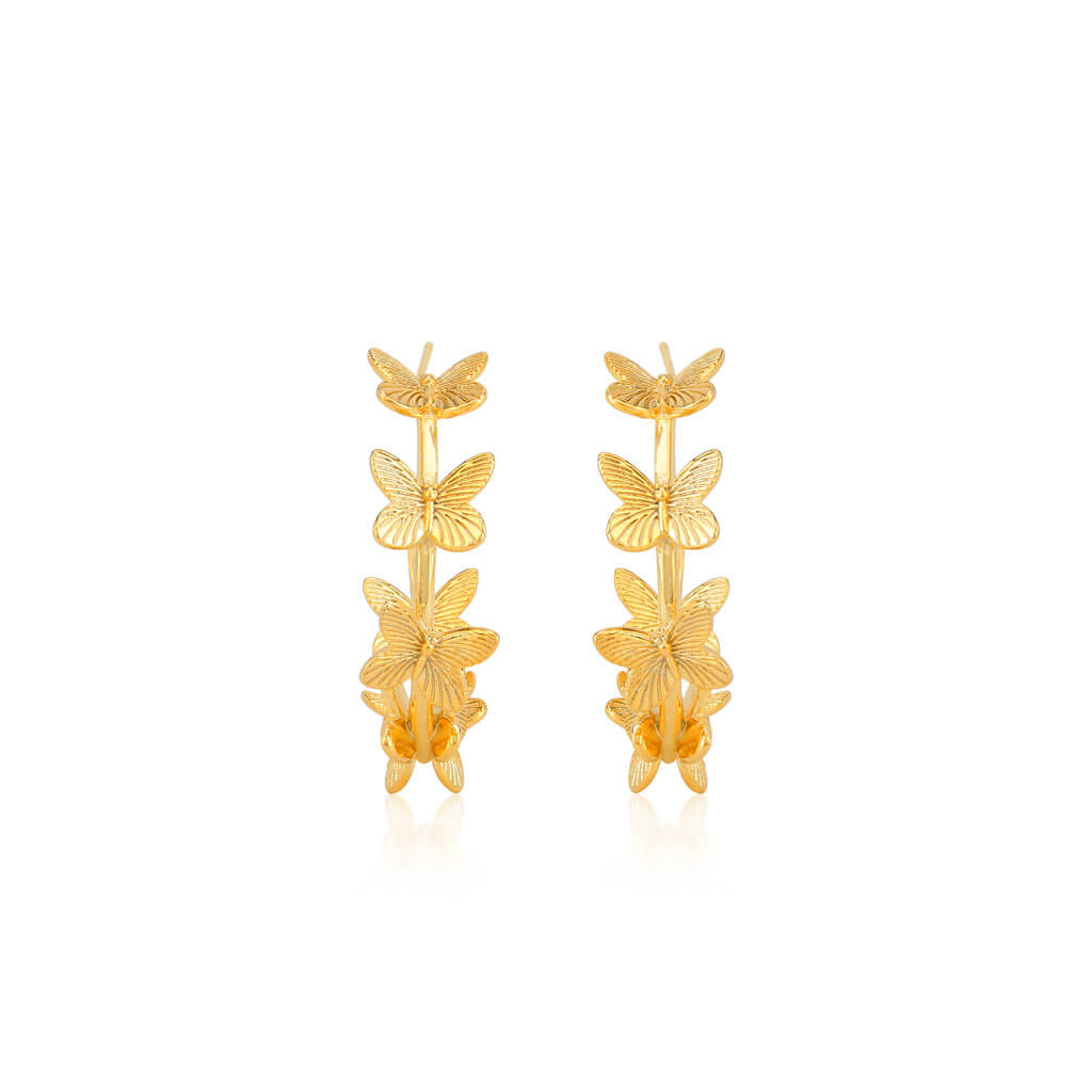 Big Butterfly 18K Gold Plated Hoop Earrings
