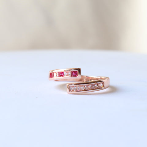 Pink and White Rose Gold Ring