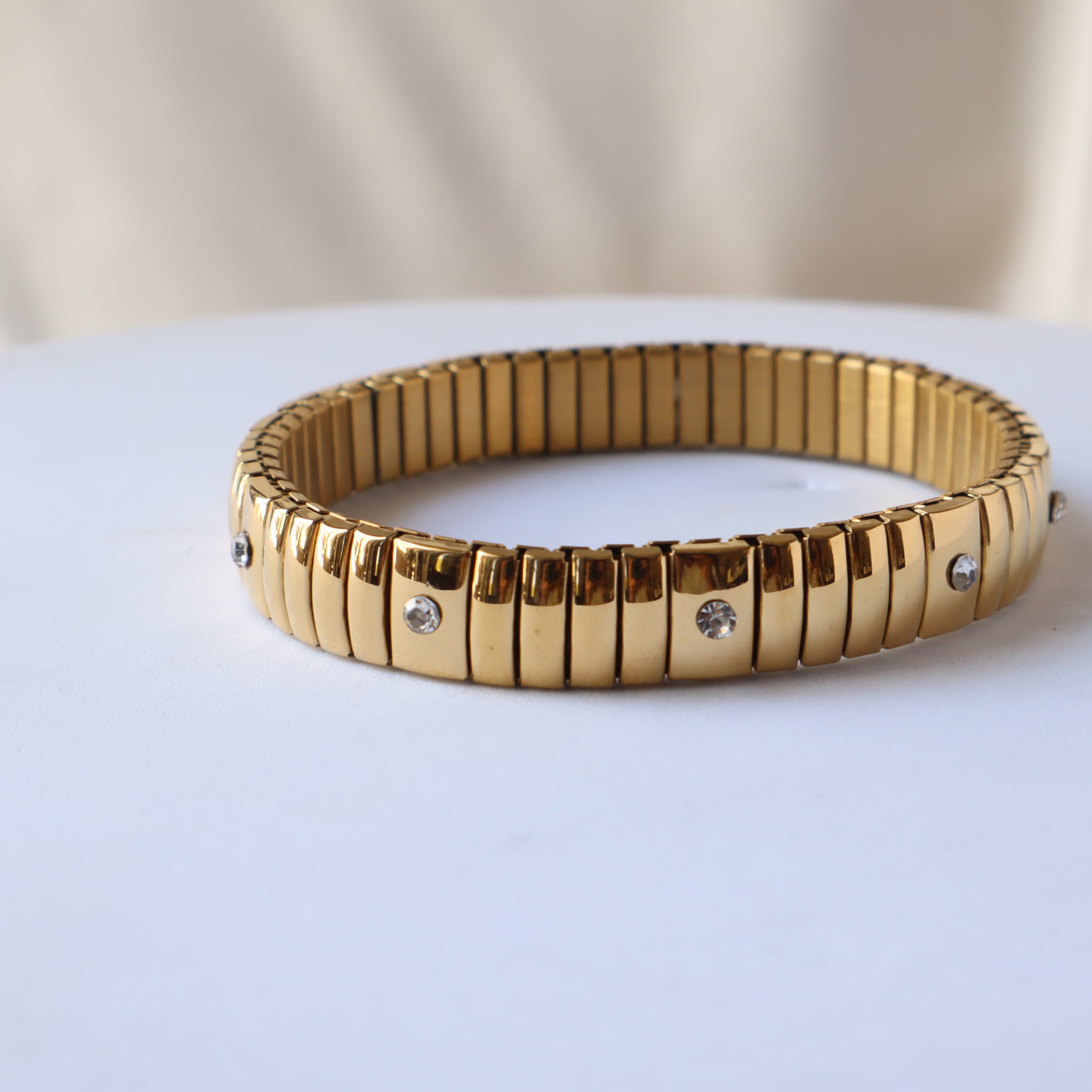 Coil Studded 18K Gold Plated Bangle