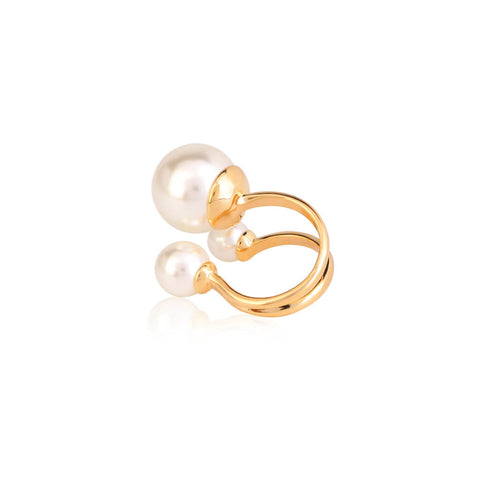 Big Three Pearl 18K Gold Plated Ring