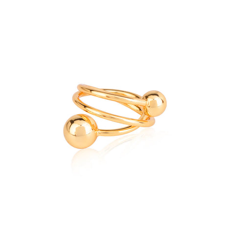 Big Galaxy Spherical 18K Gold Plated Ring