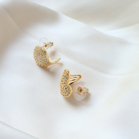 Heart Cuff 18K Gold Plated Earrings