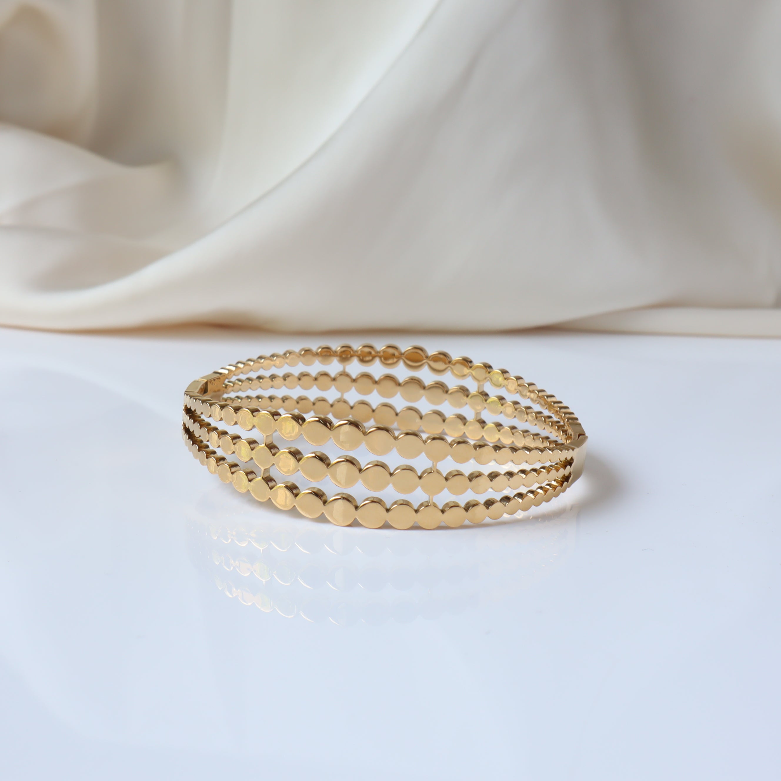 Concave Spherical 18K Gold Plated Bangle