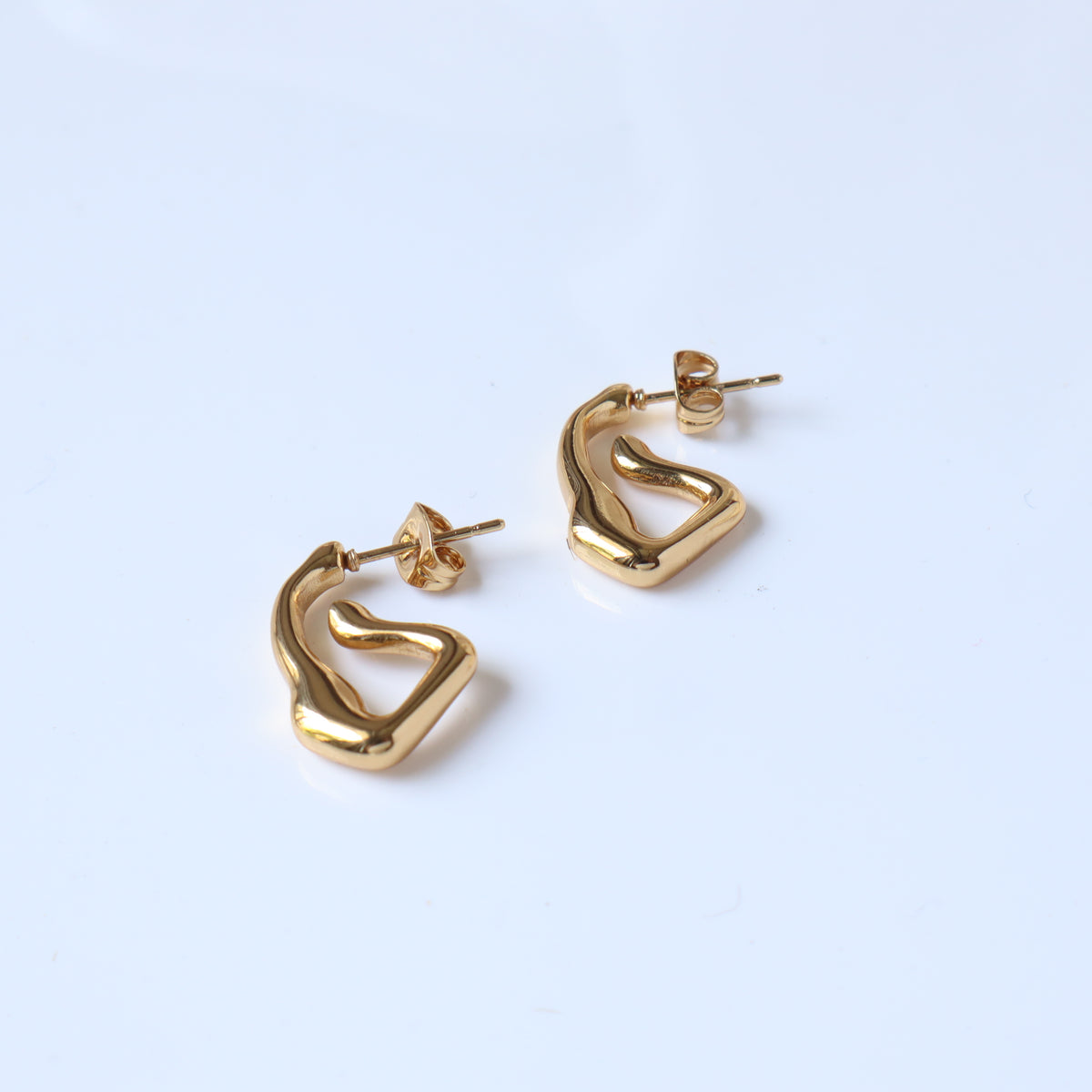 Cursive 18K Gold Plated Earrings