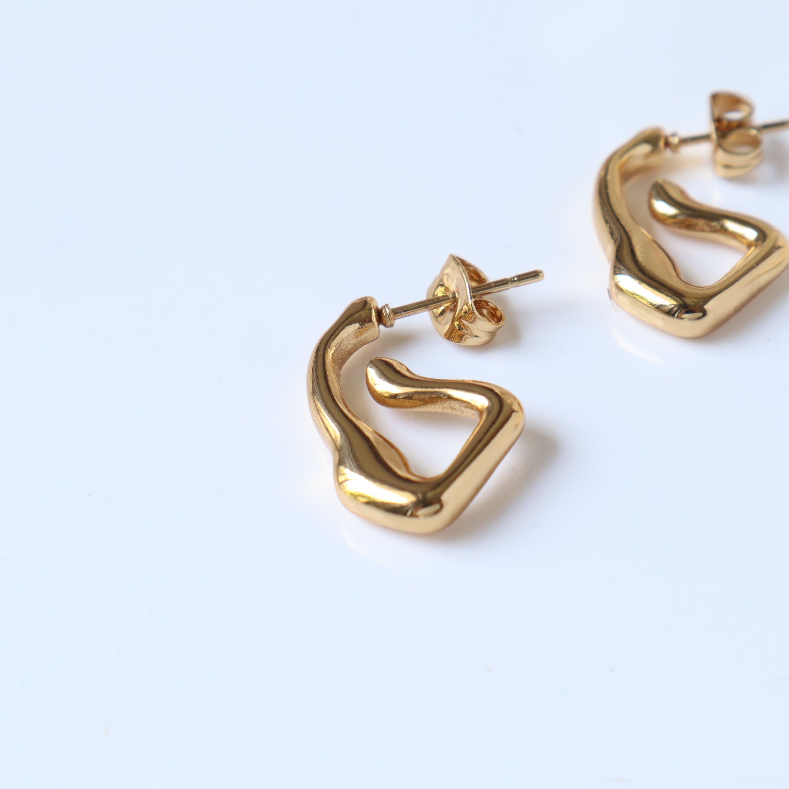 Cursive 18K Gold Plated Earrings